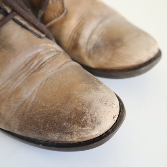 Lavorazione Artigiana Brown Leather Lace-Up Desert Ankle Boots, Size 6 - Picture 6 of 15